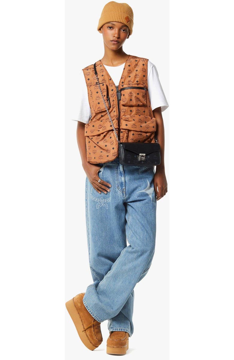 MCM Tracy Crossbody in Visetos Leather Mix, Alternate, color, Black