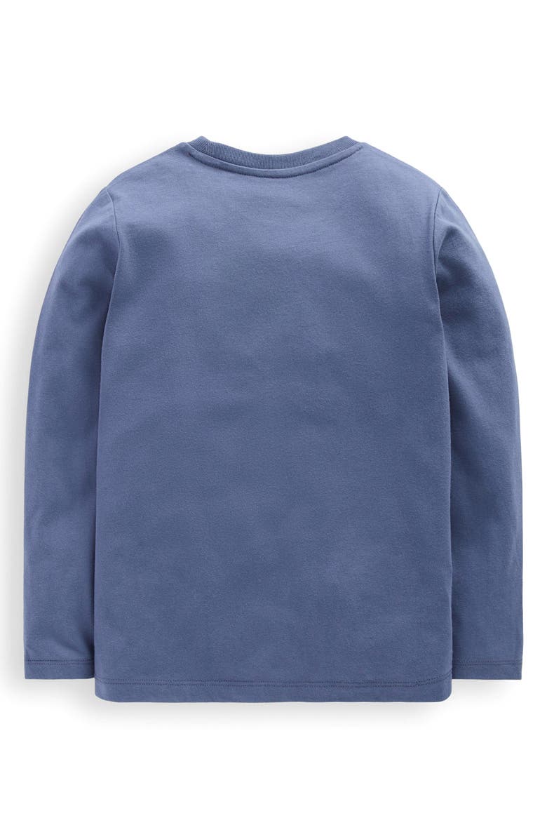 Mini Boden Kids' Rocket Superstitch Embroidered Glow in the Dark Long Sleeve Cotton T-Shirt, Alternate, color, 