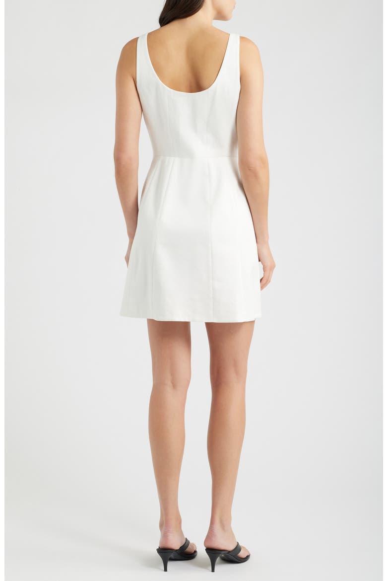 Sculpted Linen Minidress, Alternate, color, IVORY