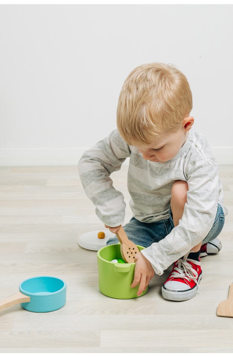 Bigjigs Toys Pots & Pans, Alternate, color, Multicoloured