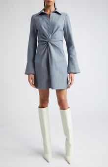 Cinq à Sept McKenna Twist Front Long Sleeve Denim Minidress