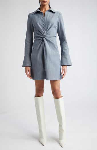 Cinq à Sept McKenna Twist Front Long Sleeve Denim Minidress