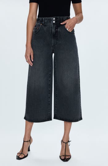 Pistola Scarlett High Waist Crop Wide Leg Jeans In Nightlife