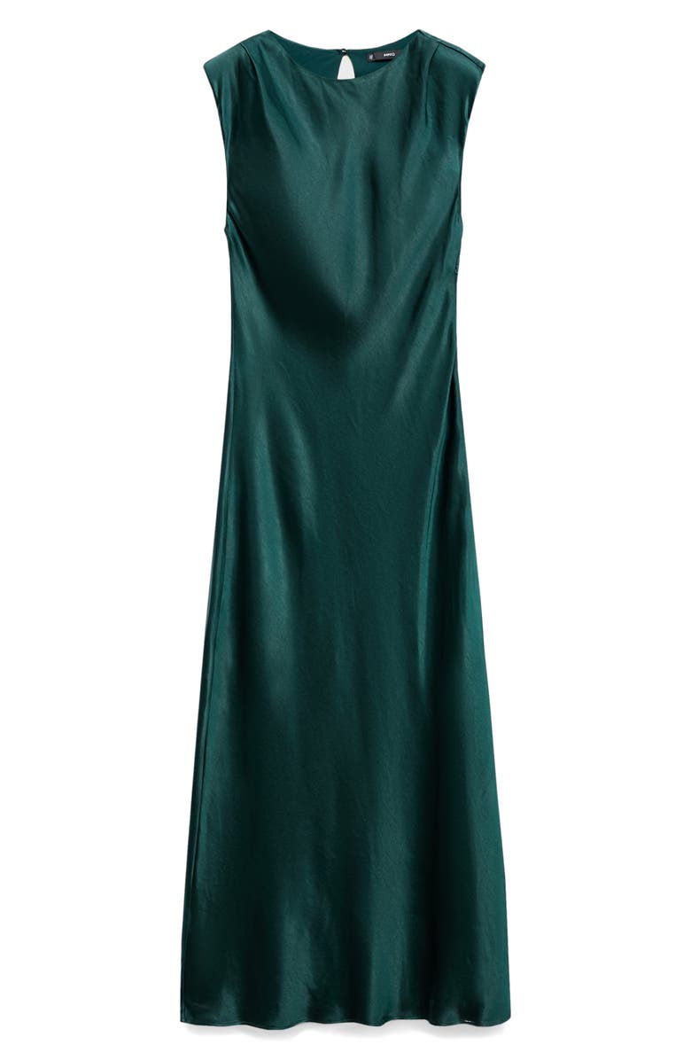 MANGO Satin Dress, Alternate, color, Green