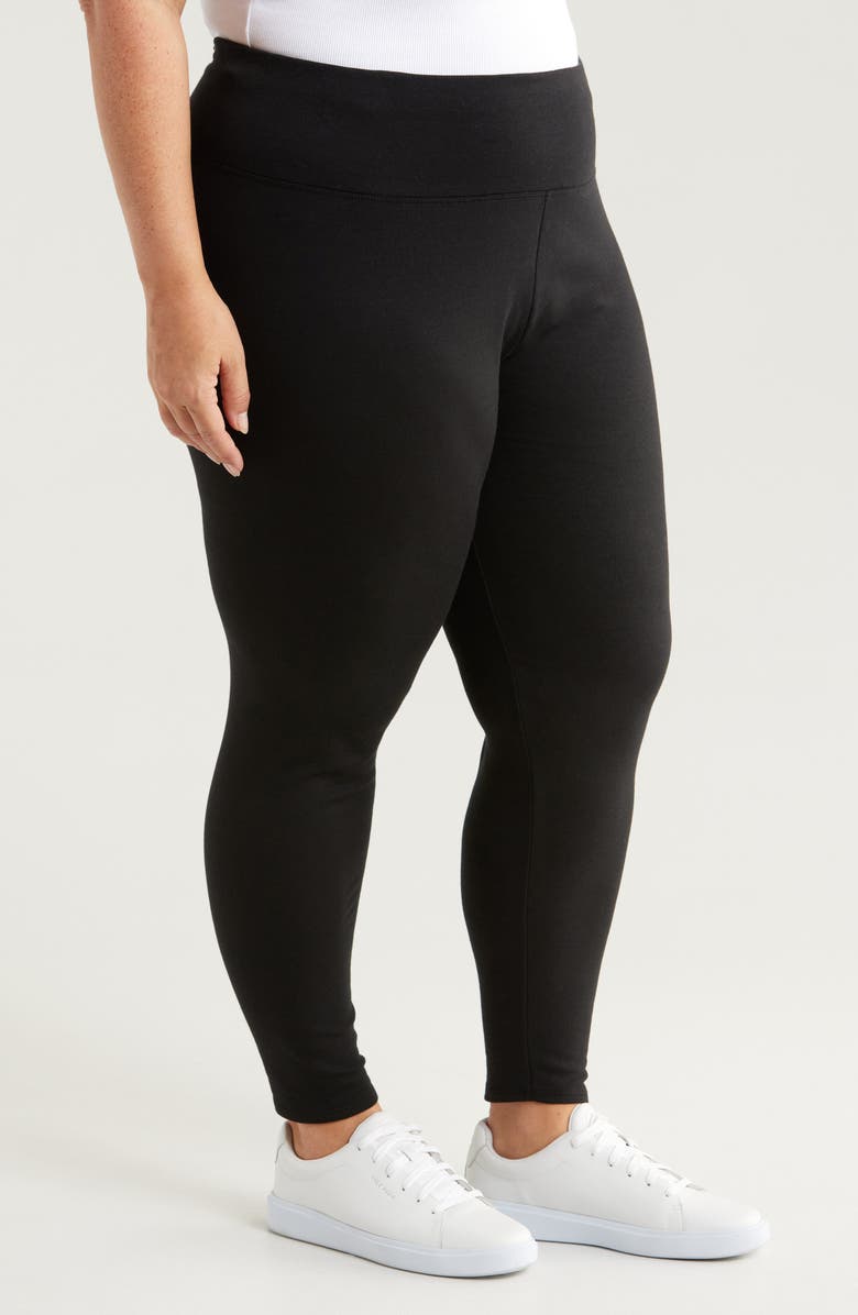 Eileen Fisher High Waist Ankle Leggings, Alternate, color, Black