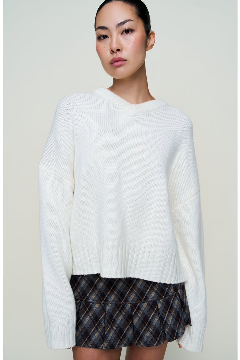 Joni Cashmere V Neck Jumper, Main, color, Ivory