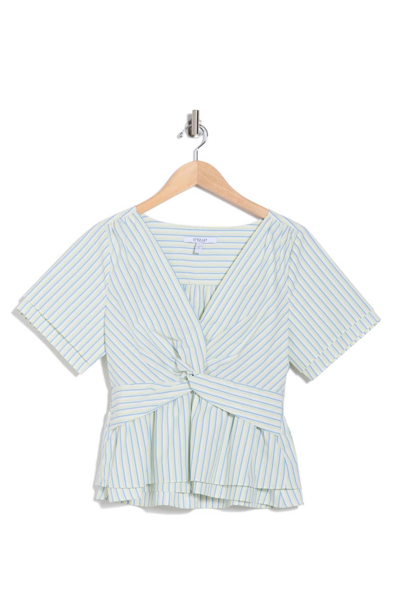 Derek Lam 10 Crosby Caspien Front Knot Cotton Top, Alternate, color, Electric Multi