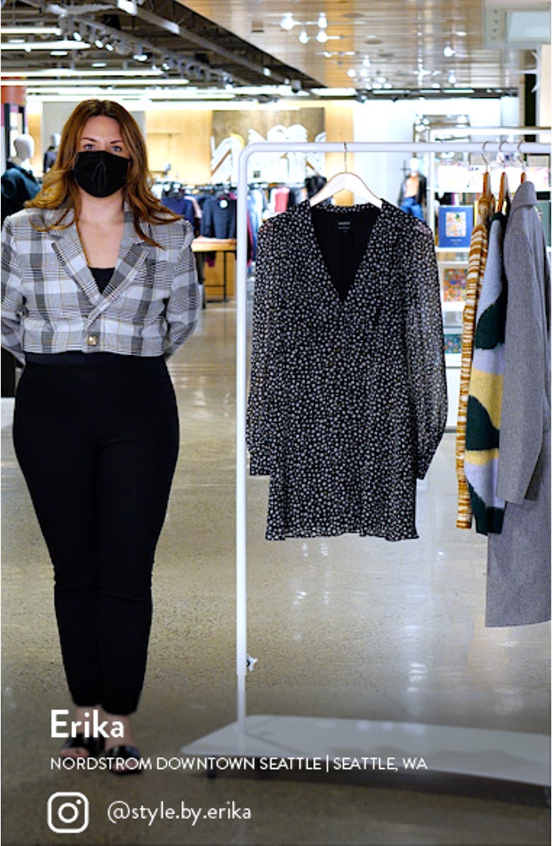 Floral Print Long Sleeve Minidress, sales video thumbnail