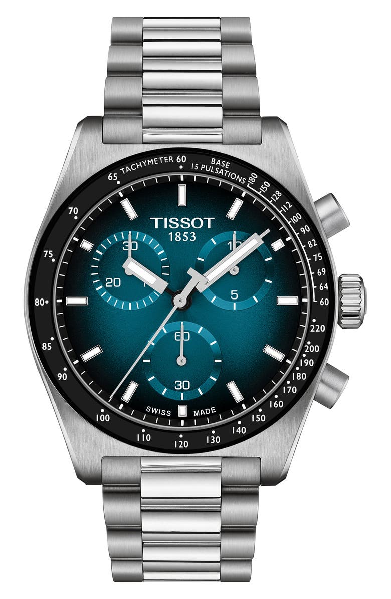 Tissot PRS 516 Chronograph Bracelet Watch, 40mm, Main, color, Blue Gradient