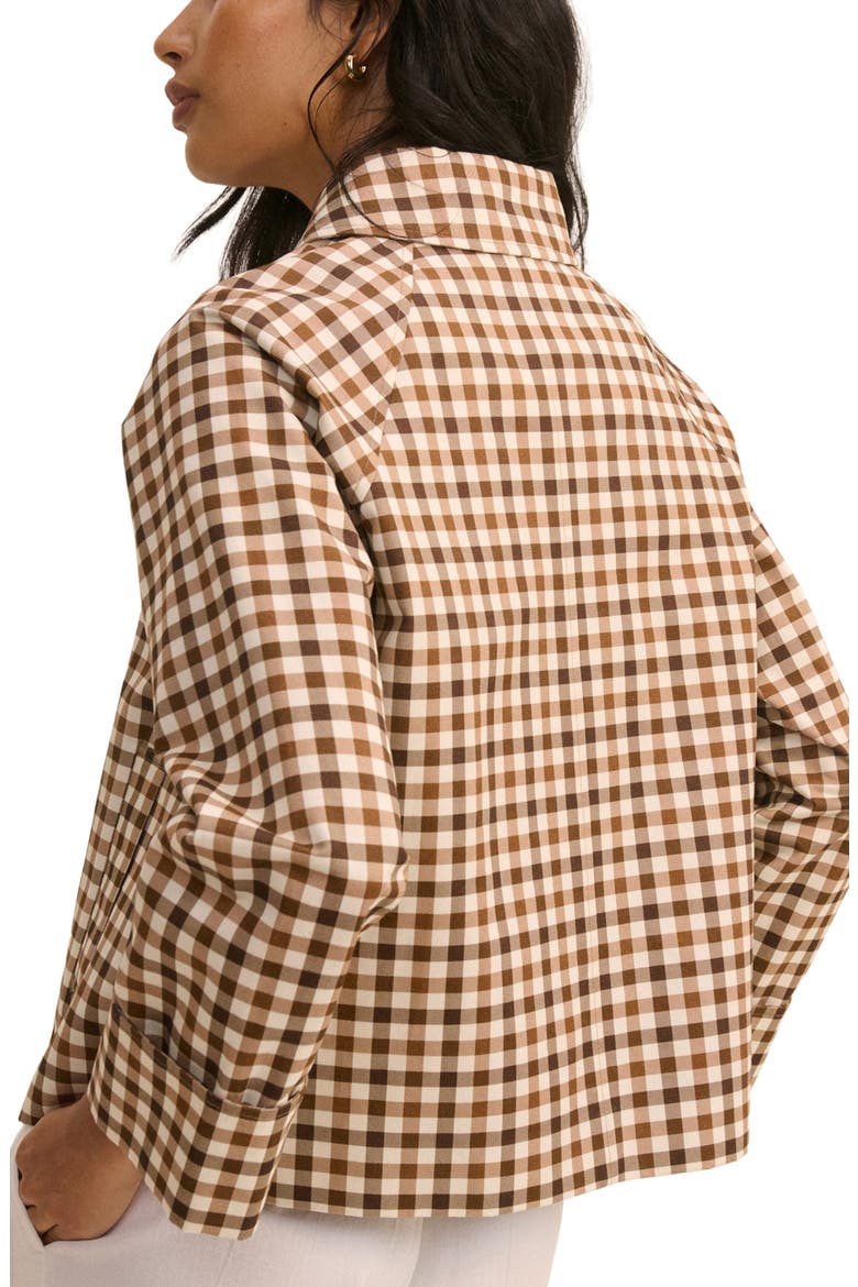 Oyanti Cotton Gingham Swing Jacket, Alternate, color, BROWN