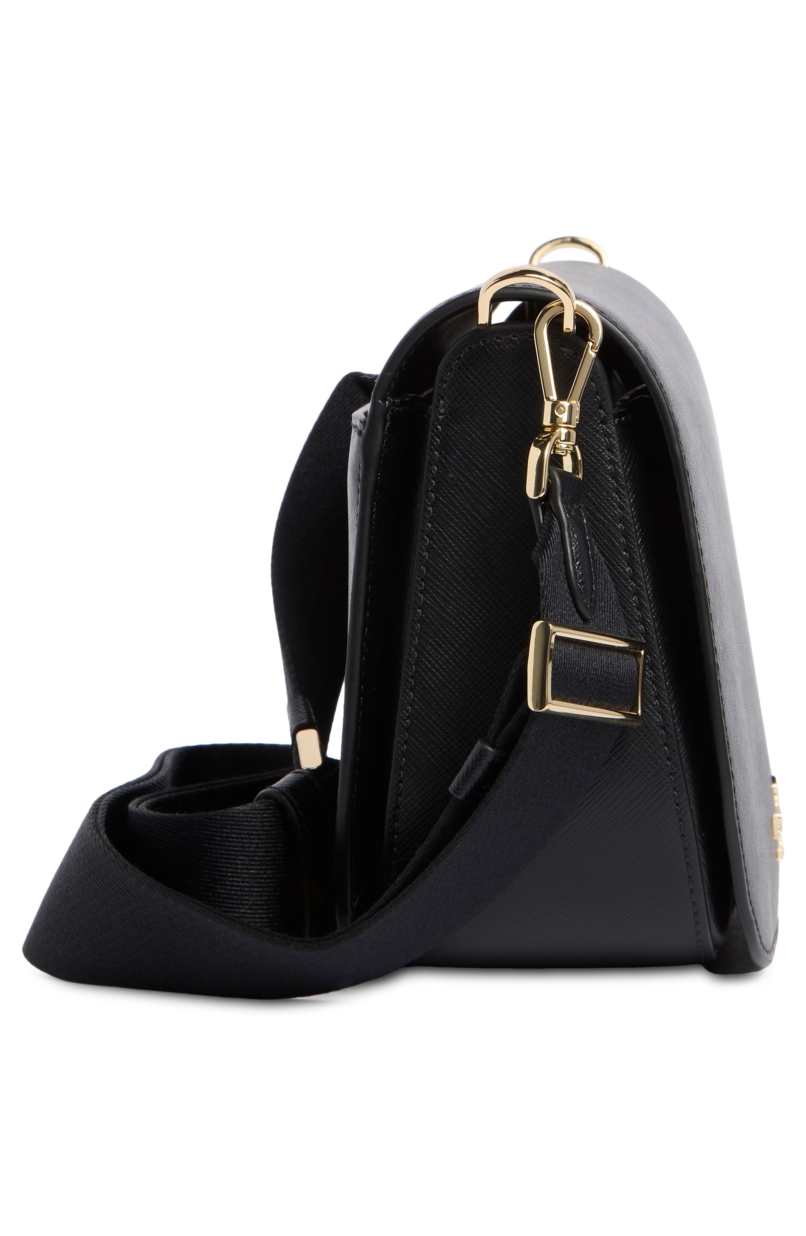 Kate Spade New York madison saffiano leather saddle bag, Alternate, color, Black