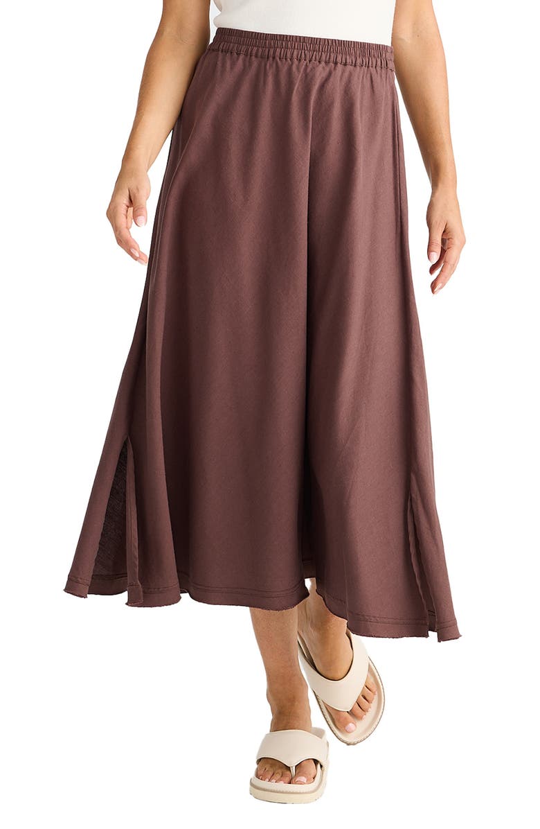 Brave+True Oakley Skirt, Main, color, Chocolate