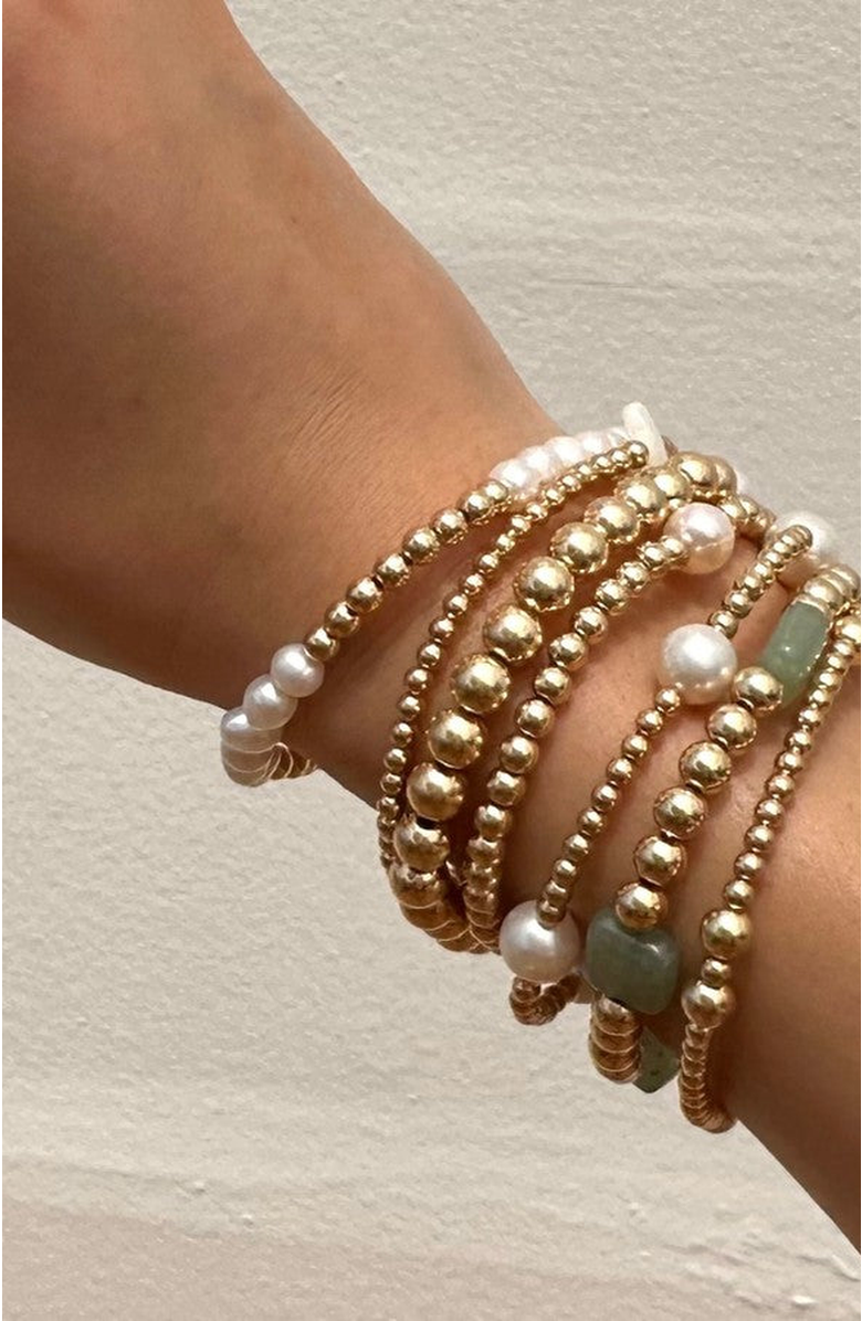 Little Sky Stone Elliot Pearl Bead Bracelet, Alternate, color, Gold / White