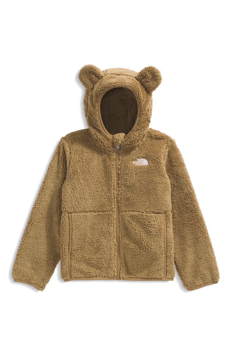 Kids' Campshire Ear Appliqué Fleece Zip Hoodie, Main, color, TEDDY BROWN