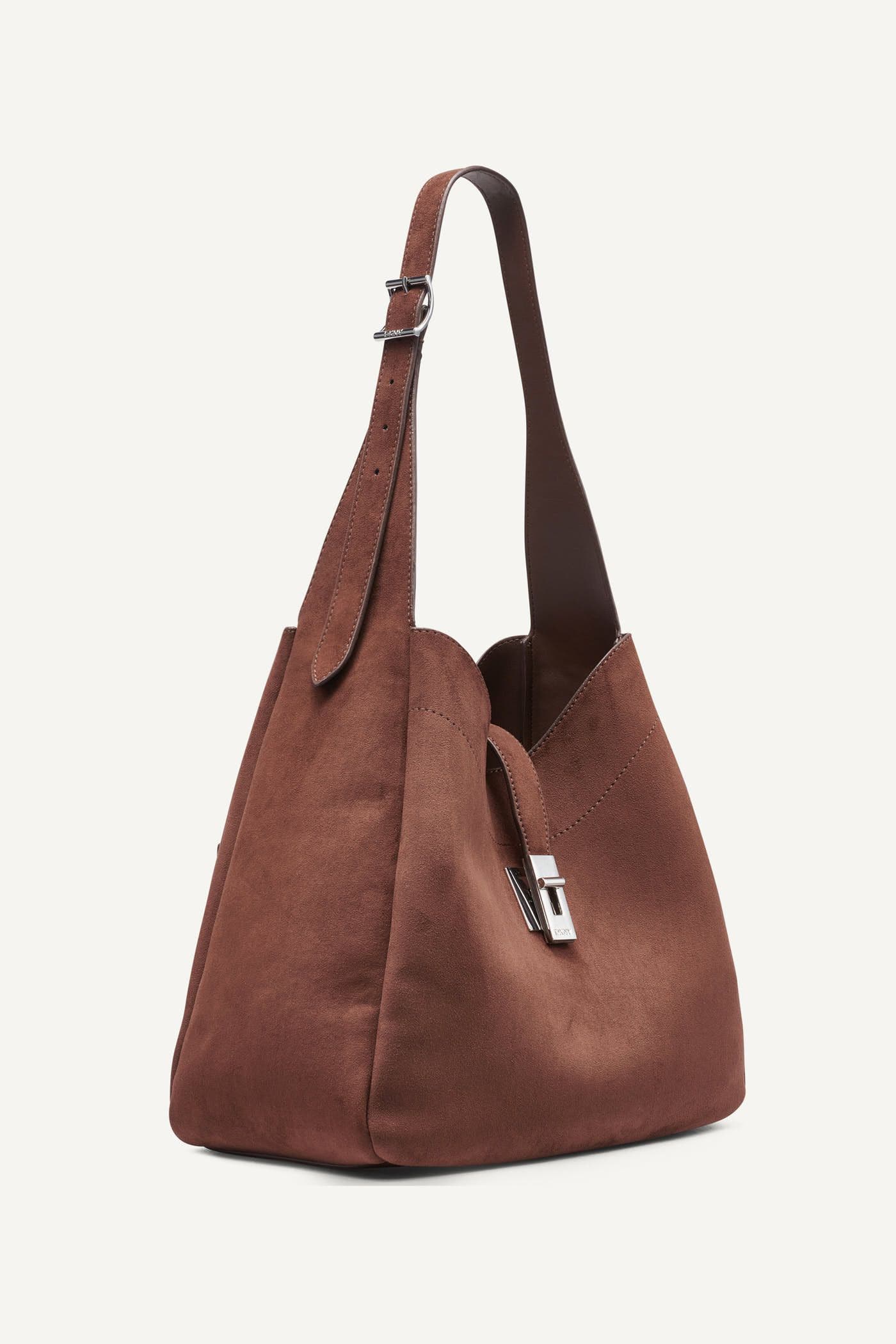 DKNY Daria Large Hobo, Alternate, color, Chocolate