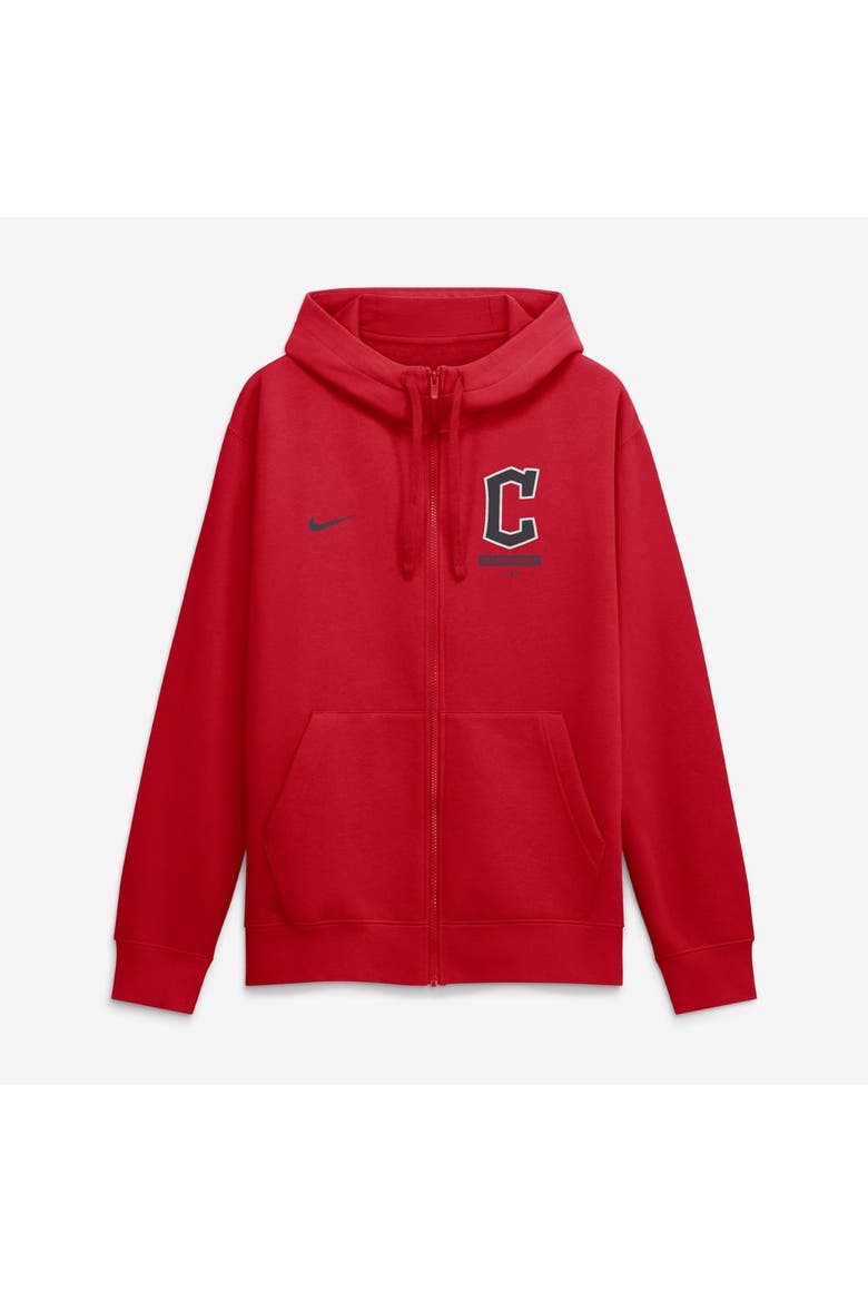 Men's Nike Red Cleveland Guardians Primetime Lockup Full-Zip Hoodie, Alternate, color, Red