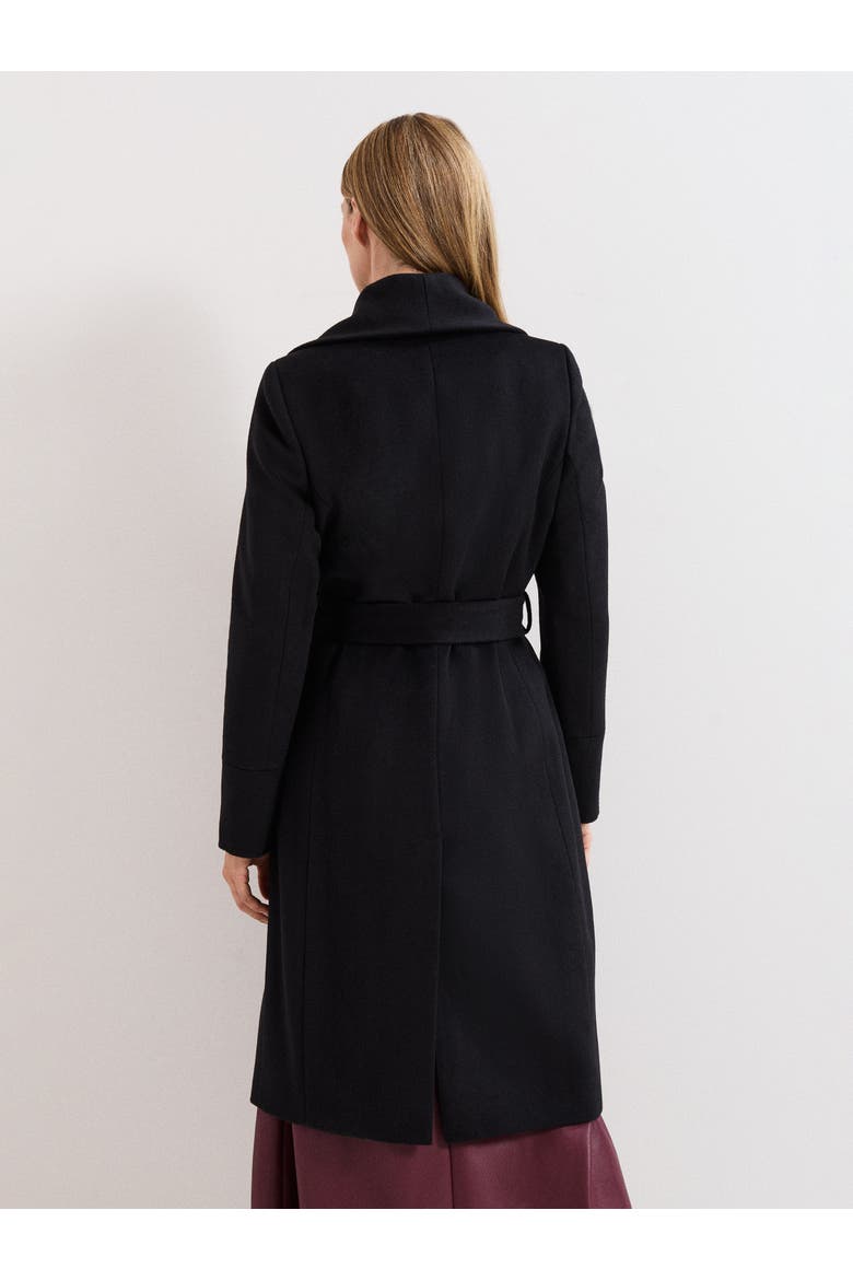 Nicci Belted Wool Coat, Alternate, color, Black