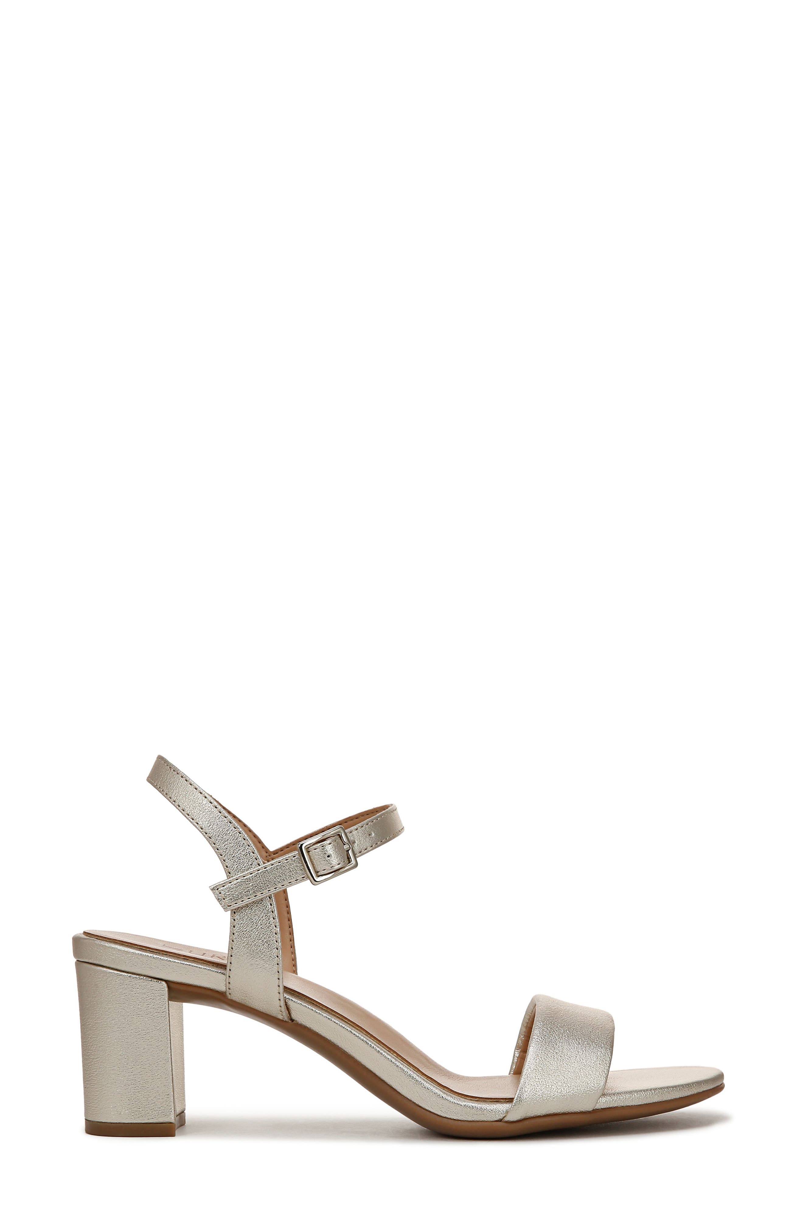 Naturalizer Bristol Block Heel Ankle Strap Sandal, Alternate, color, Champagne Gold Faux Leather