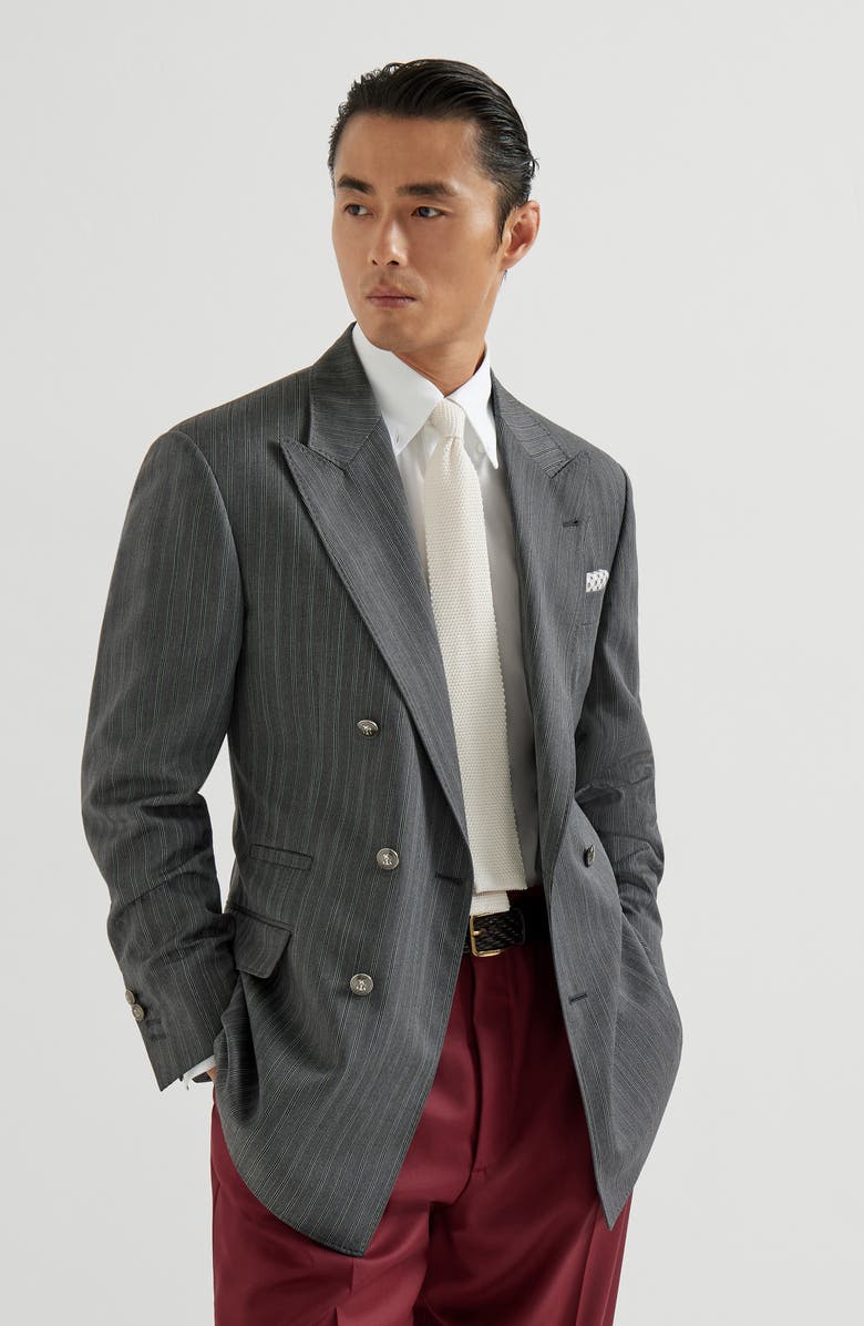 Brunello Cucinelli Virgin wool blazer, Alternate, color, Dark Grey