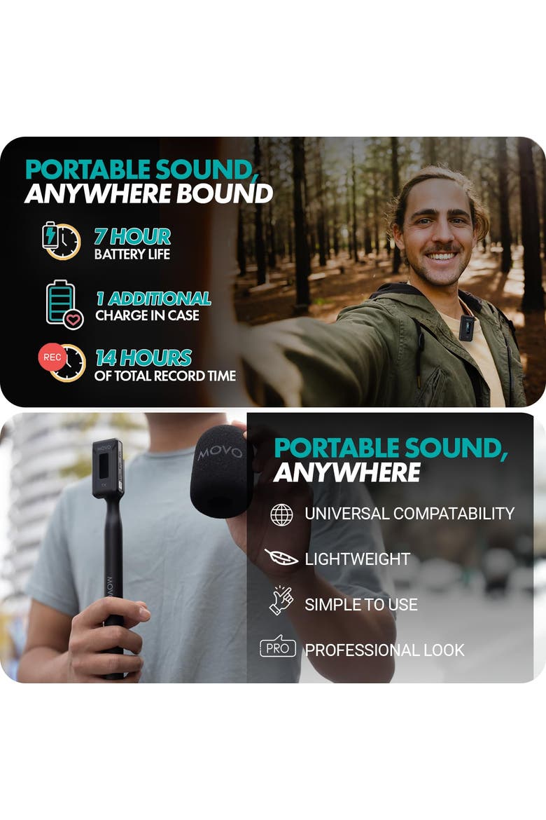 WMX-2-L-Duo Dual Wireless Lavalier Microphone for iPhone/Lightning Devices with WMX-HM Handheld Adapter, Alternate, color, Black