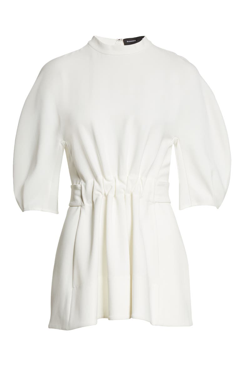 Peplum Crepe Top, Alternate, color, OFF WHITE