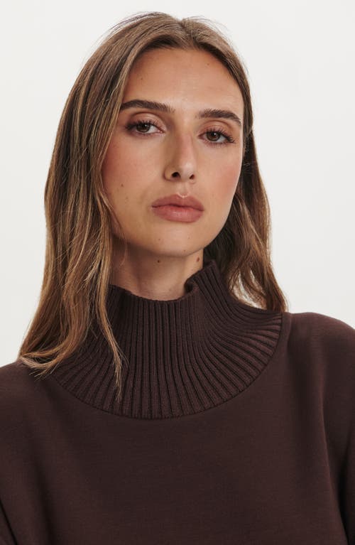 Varley Barker Turtleneck Sweatshirt In Brown