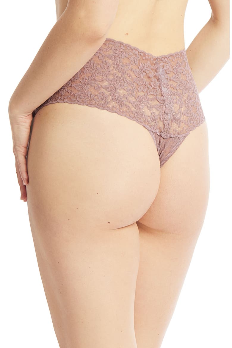 Retro High Waist Thong, Alternate, color, ARTICHOKE HEART PURP