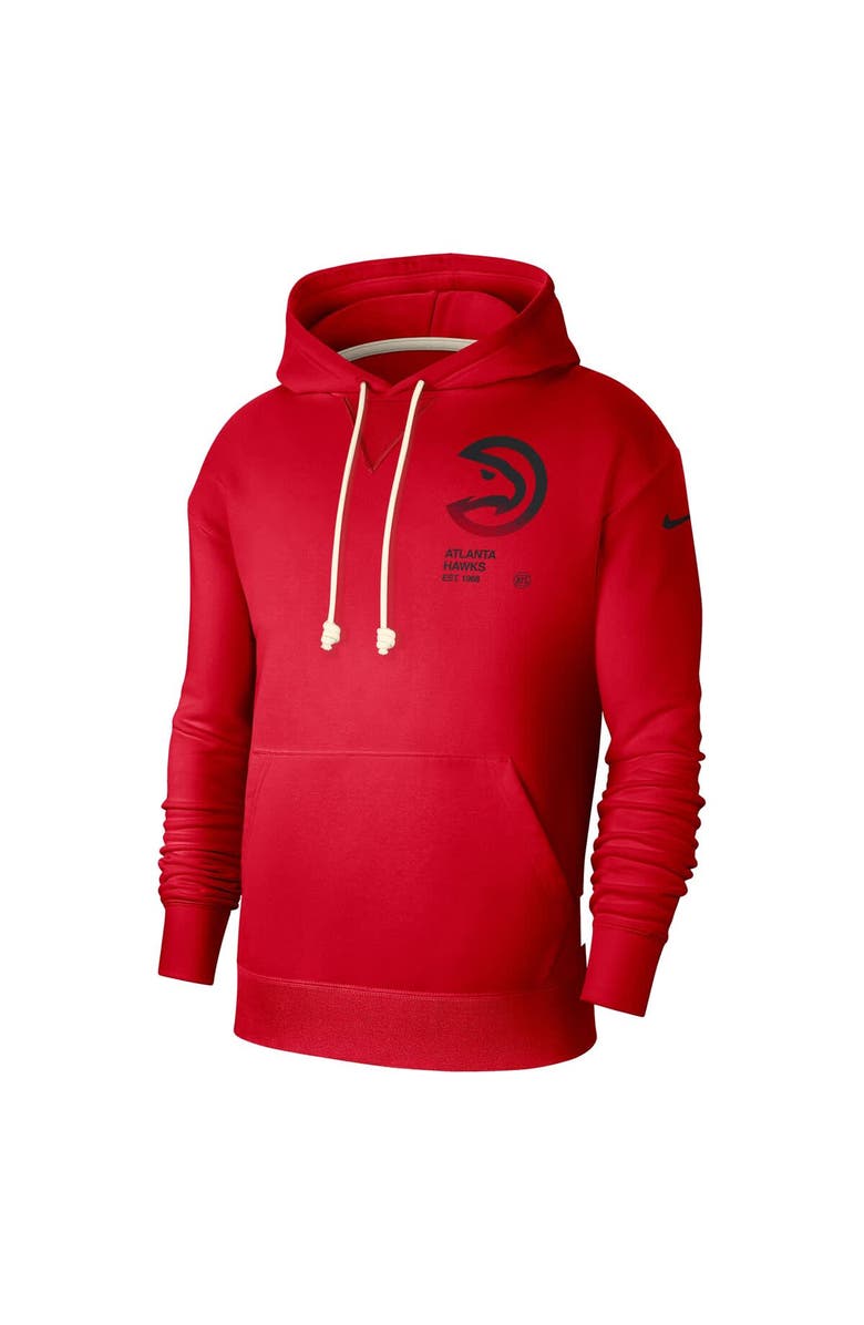 Nike Men's Nike Red Atlanta Hawks Courtside Standard Issue Premium Performance Pullover Hoodie, Alternate, color, Red