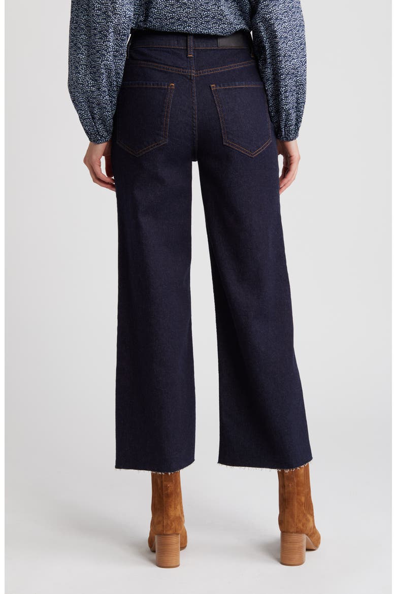 The Getty High Waist Raw Hem Crop Wide Leg Jeans, Alternate, color, MIDNIGHT BLUES RAW HEM