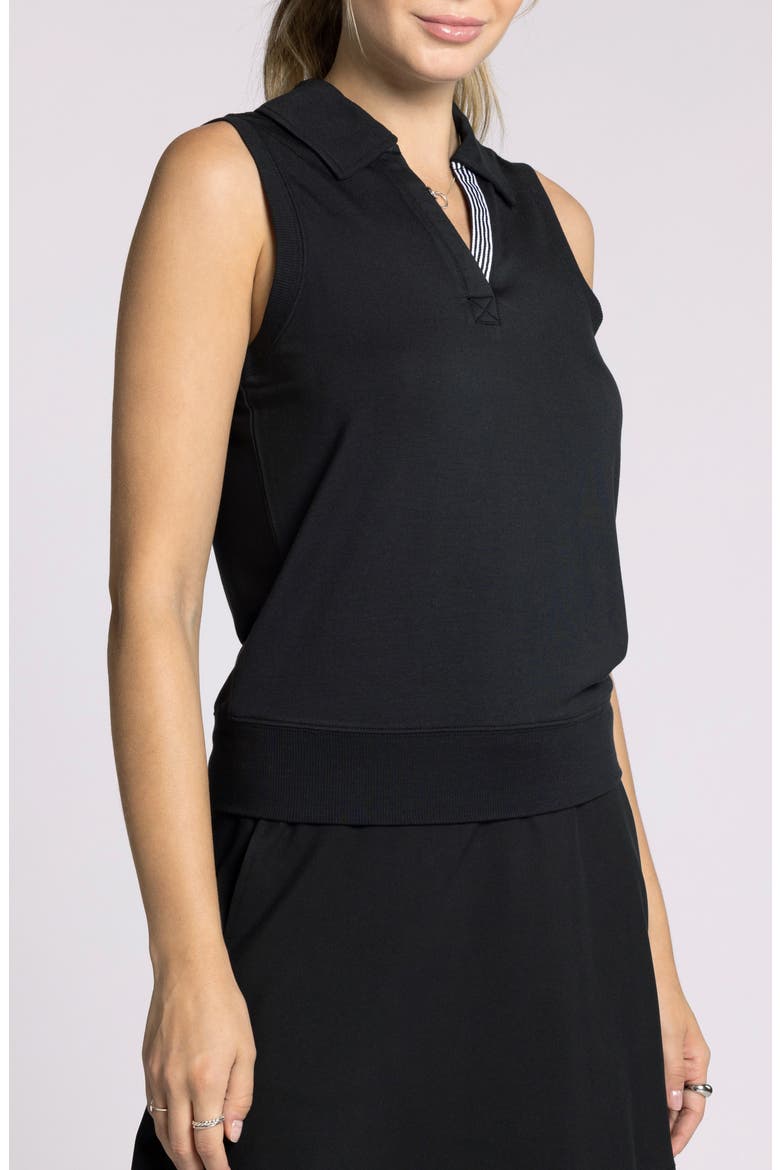 Heidi Polo Tank, Alternate, color, BLACK GRANITE