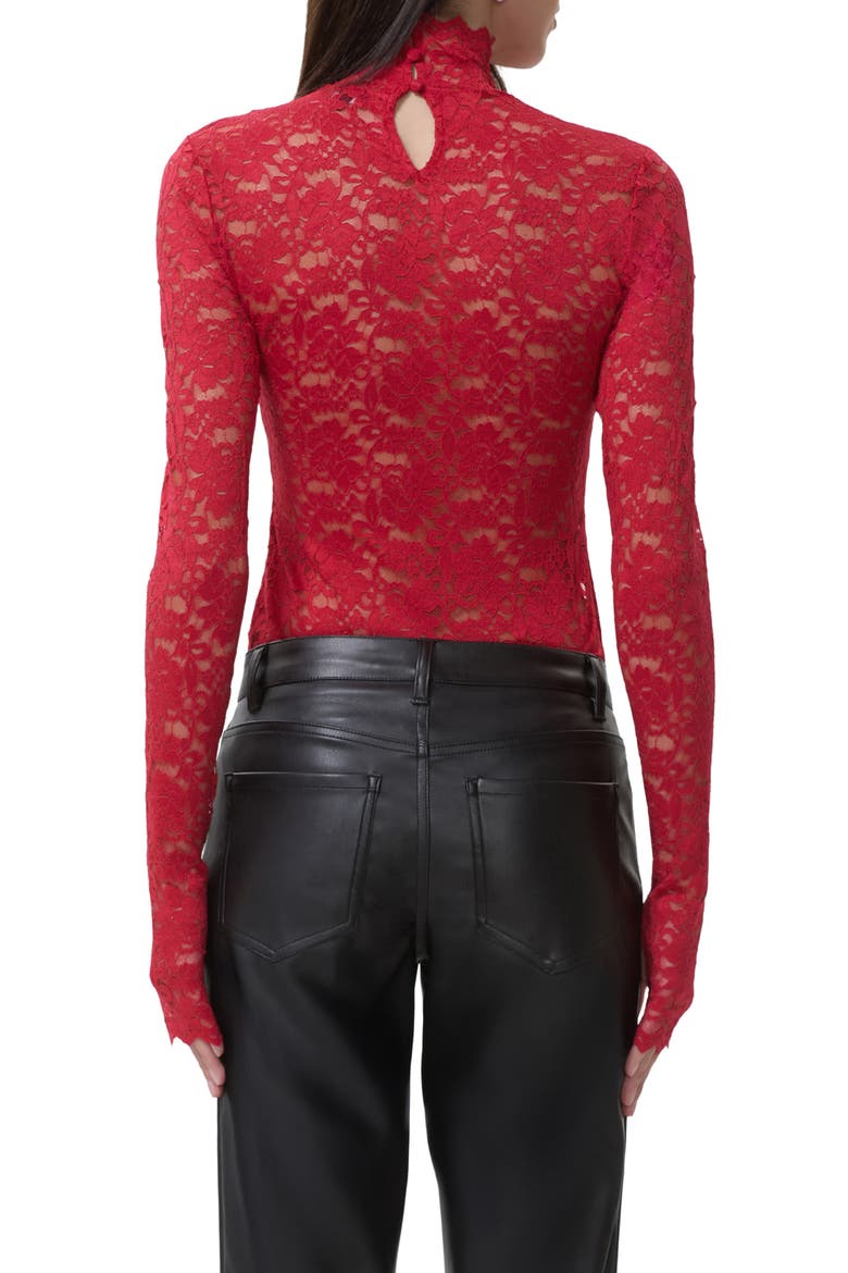 Zadie Sheer Lace Top, Alternate, color, POPPY RED