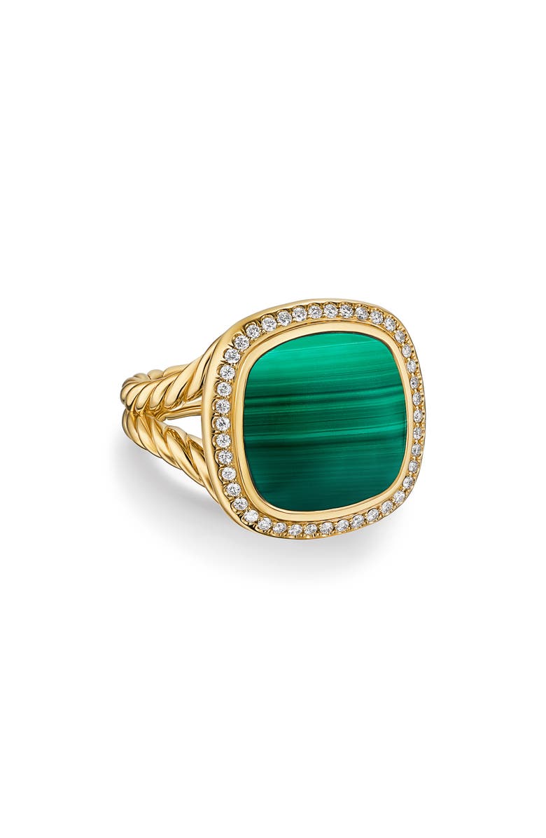 David Yurman Albion Ring in 18K Gold with Diamonds, Alternate, color, Green/ 18K Gold