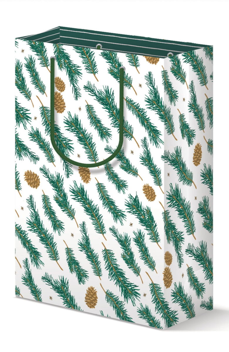 Joy Paper Co. Pine Pattern Gift Bag Set of 3, Alternate, color, Pine Pattern