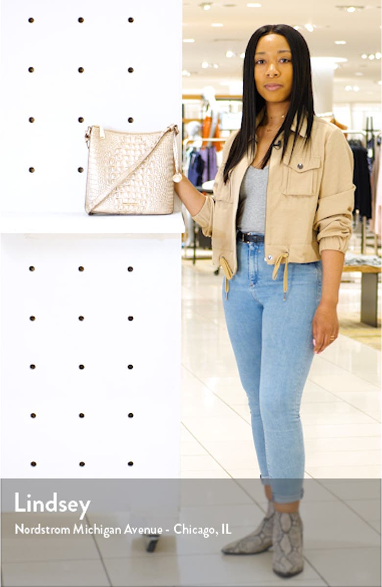 Katie Croc Embossed Leather Crossbody Bag, sales video thumbnail