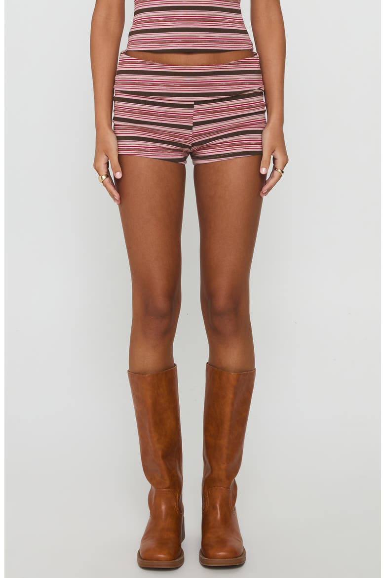Manolo Cotton Blend Stripe Tank & Micro Shorts Set, Main, color, PINK