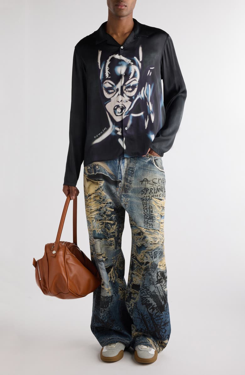 Acne Studios DC Comics<sup>™</sup> Catwoman Button-Up Shirt, Alternate, color, 