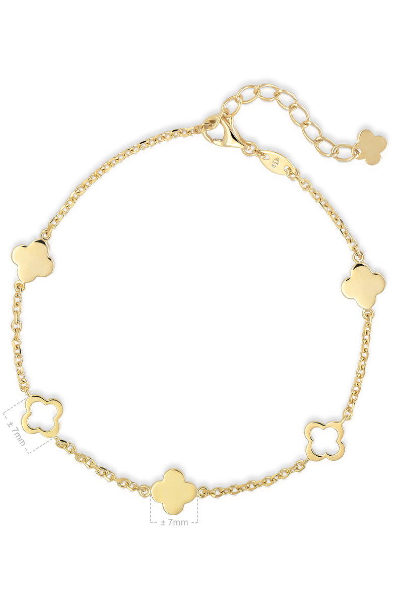 DEVATA Clover Link Chain Bracelet in 14K Gold, Alternate, color, Yellow Gold