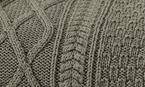 Boll & Branch Aran Cable Organic Cotton Knit Throw Blanket In Green