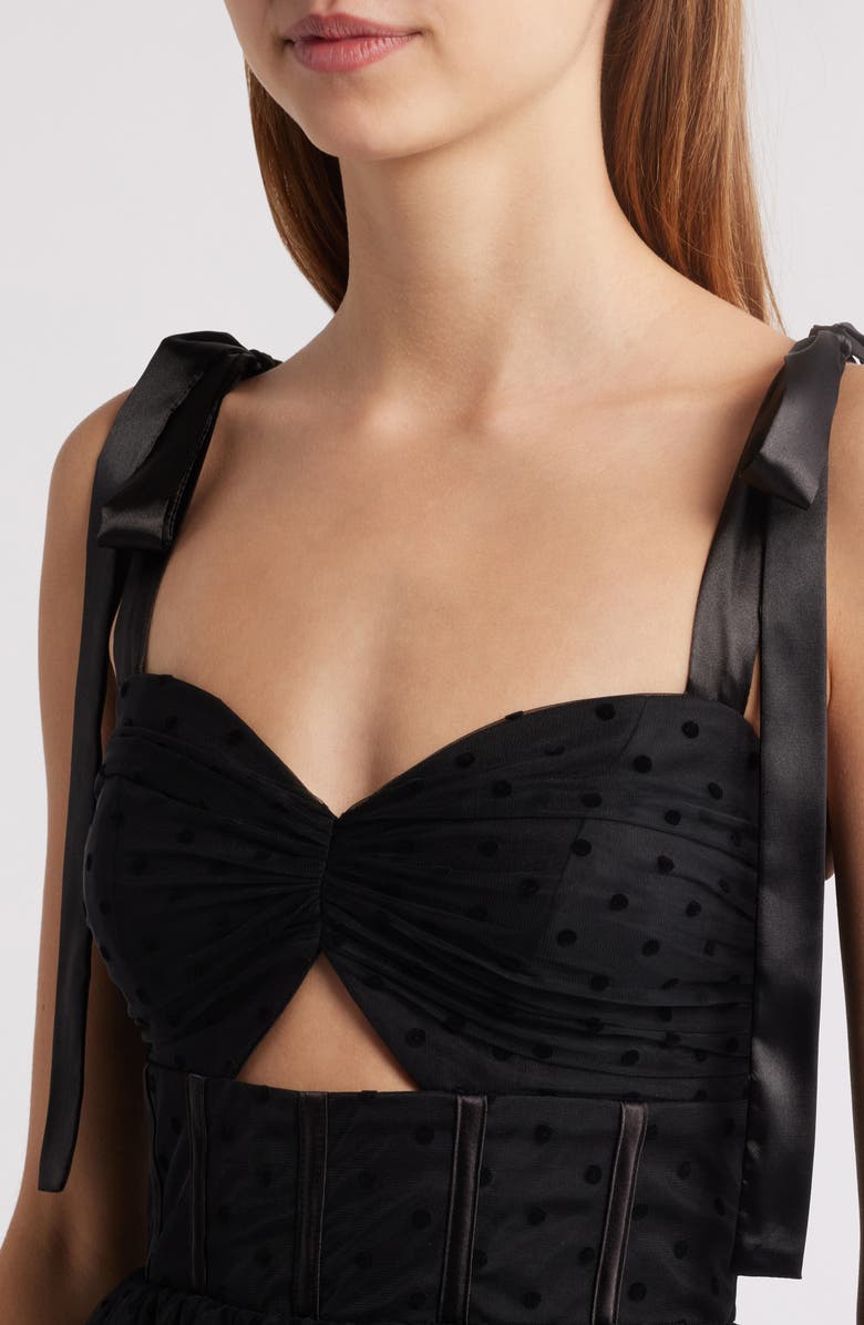 Lulus Billie Swiss Dot Tiered Maxi Cocktail Dress, Alternate, color, 