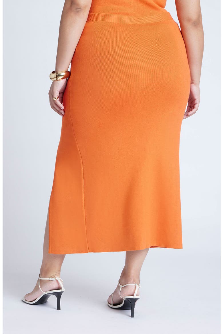 Knit Skirt With Slit And Hardware, Alternate, color, HARVEST PUMPKIN