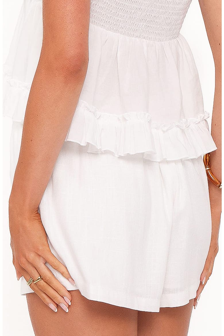 Wren Drawstring Cotton & Linen Shorts, Alternate, color, WHITE