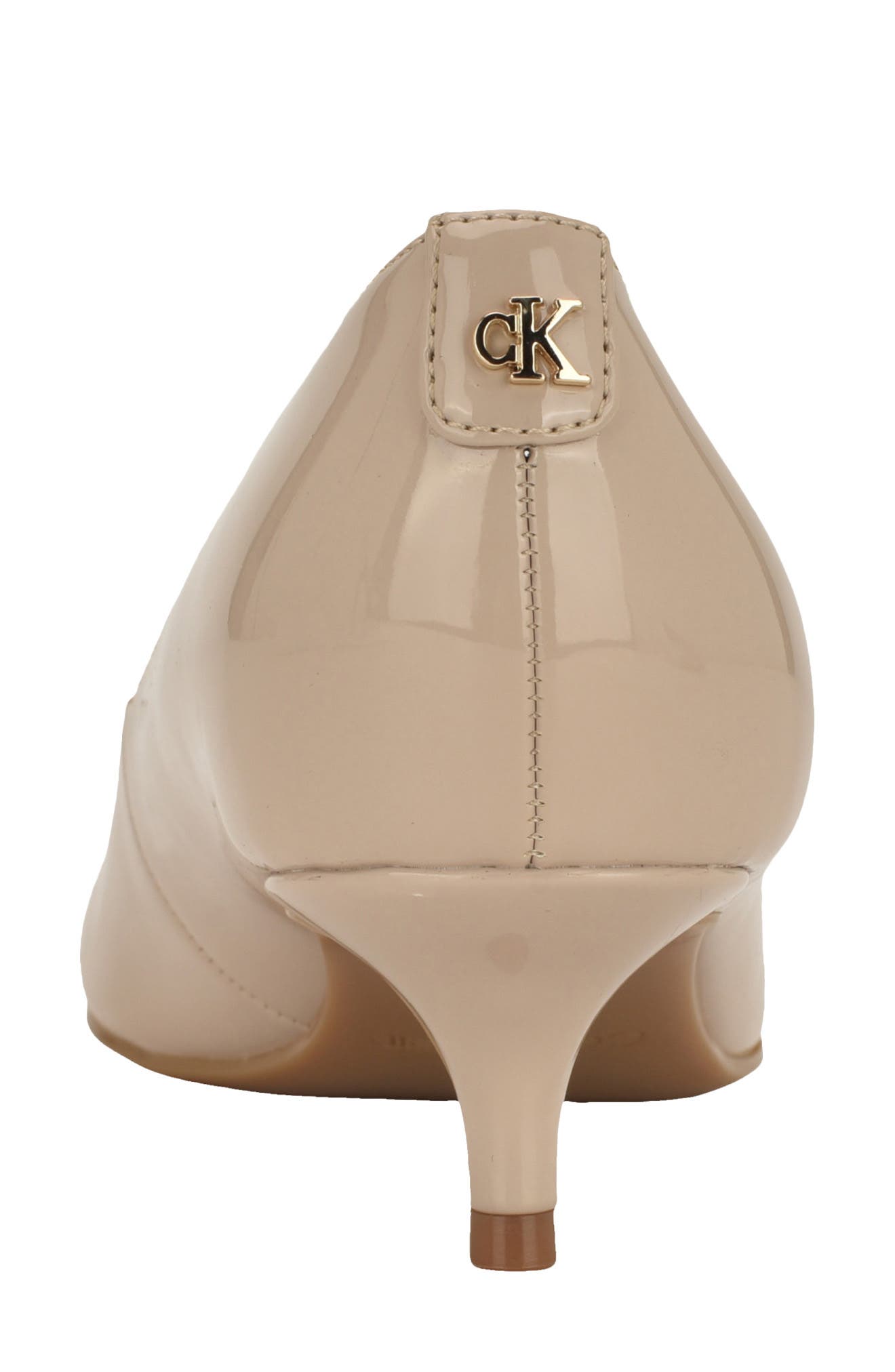 Calvin Klein Roxanna Pointed Toe Pump, Alternate, color, Taupe Patent