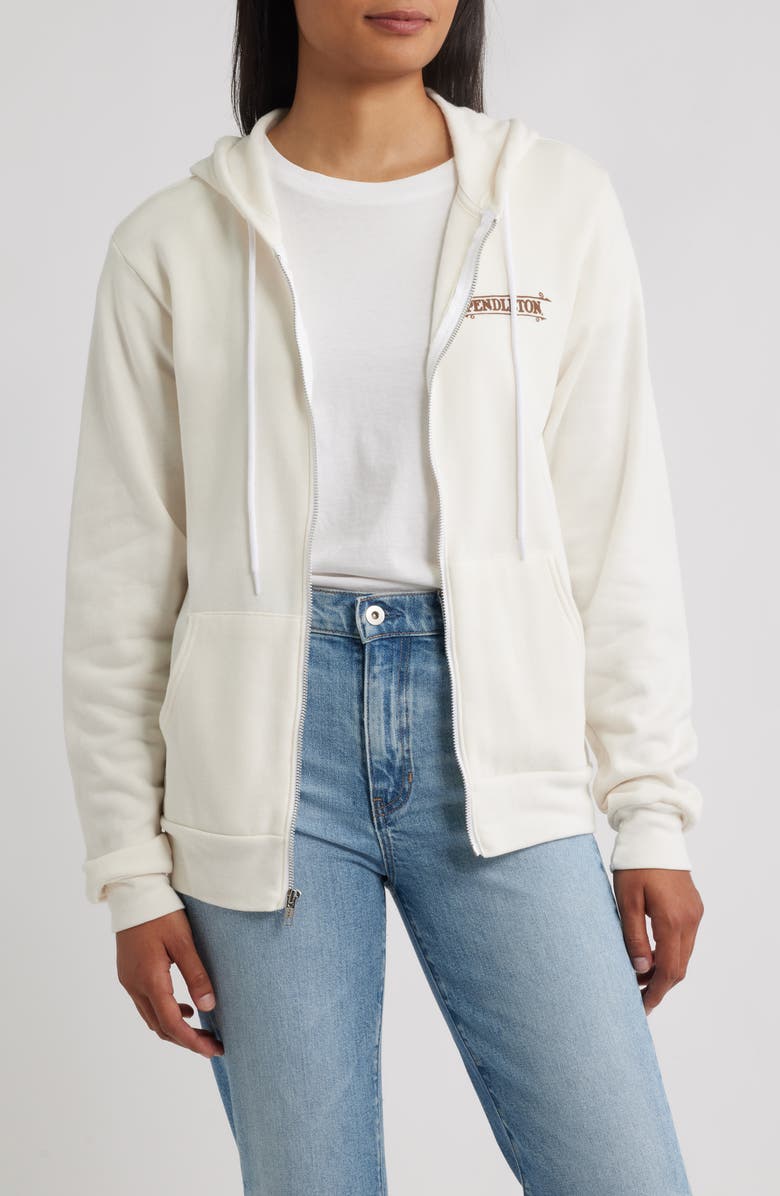 Pendleton Cowgirl Full Zip Graphic Hoodie, Main, color, Vintage White