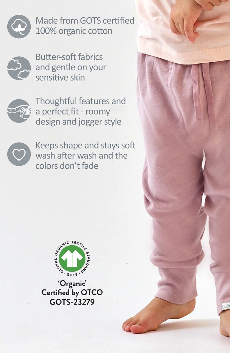 BUTTERBLU Kids' Jordan Organic Cotton Joggers, Alternate, color, Sunny Blue Rainbow