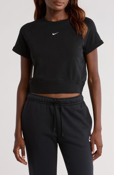 Sportswear Chill Crop Cotton Blend French Terry Top