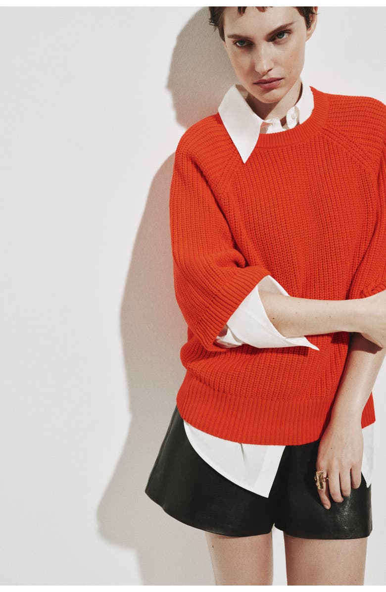 H&M Rib-knit top, Main, color, Bright Red