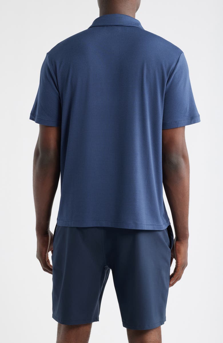 Zella Dynamic Stripe Polo, Alternate, color, Navy Eclipse Stripe
