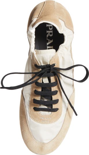 Prada Collapse Mixed Media Low Top Sneaker (Women) | Nordstrom