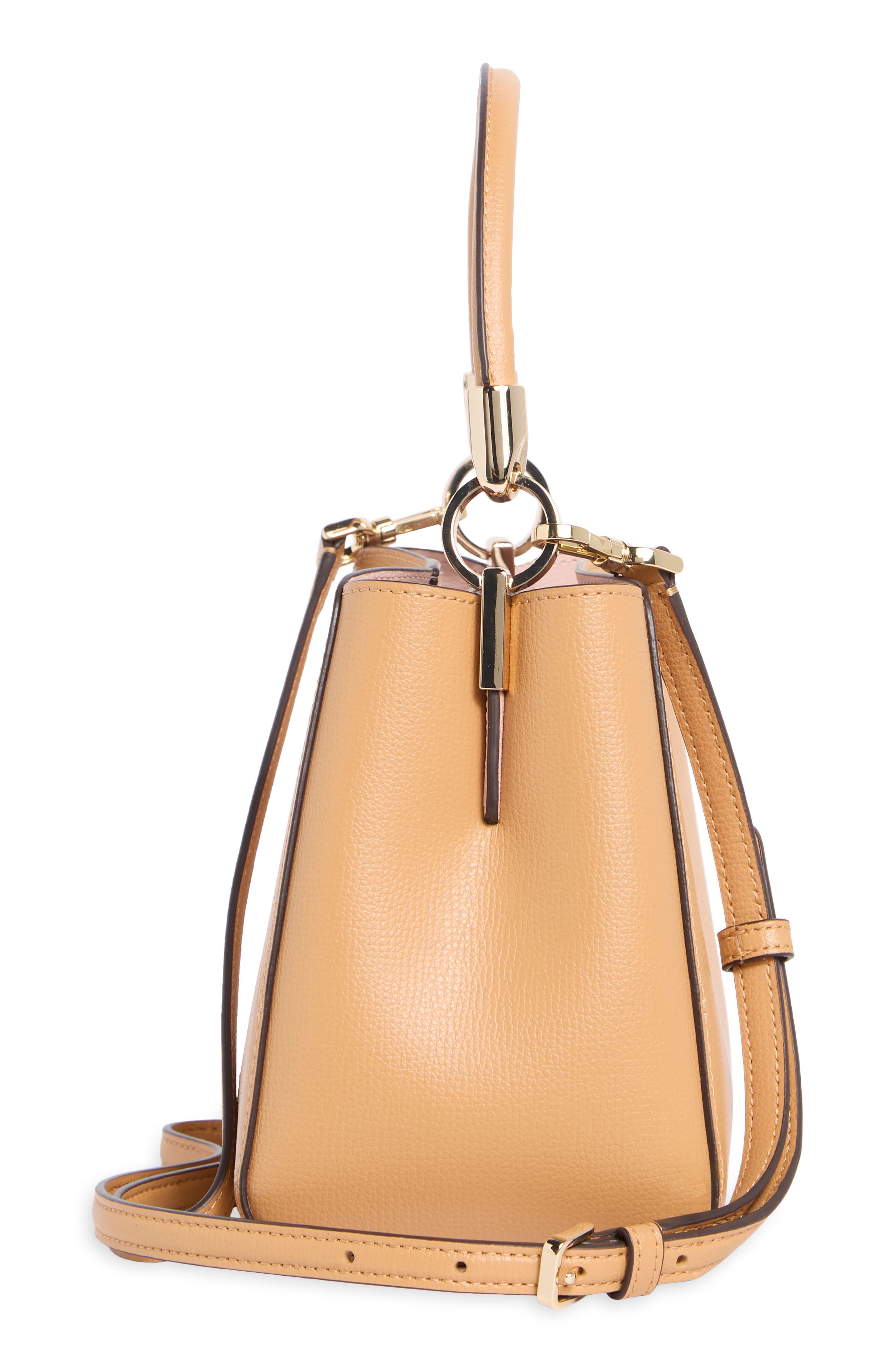 phoebe refined grain leather satchel, Alternate, color, TIRAMISU MOUSSE