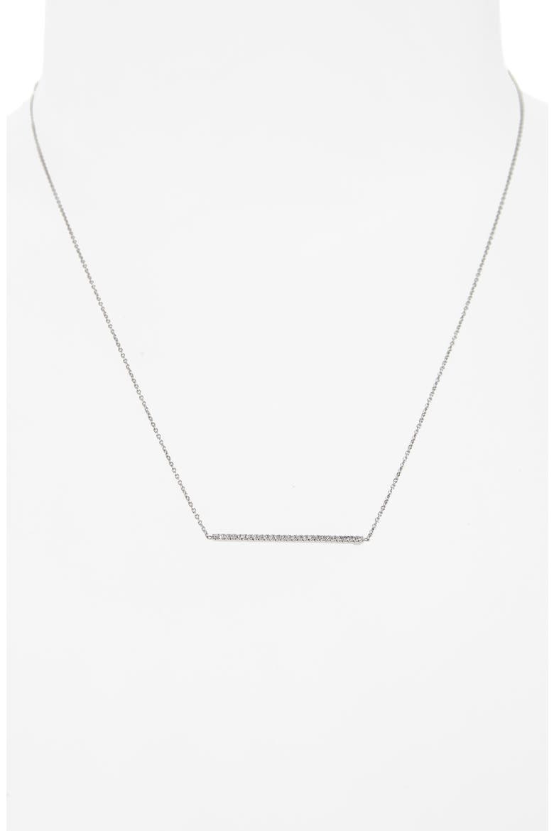 Tiny Treasures Diamond Bar Necklace, Alternate, color, WHITE GOLD